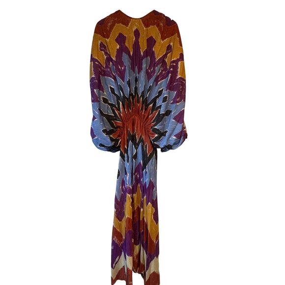 Stella Jean Pleated Tie Dye Blouson Midi Dress Size 46 or US Size 10 - Picture 5 of 11